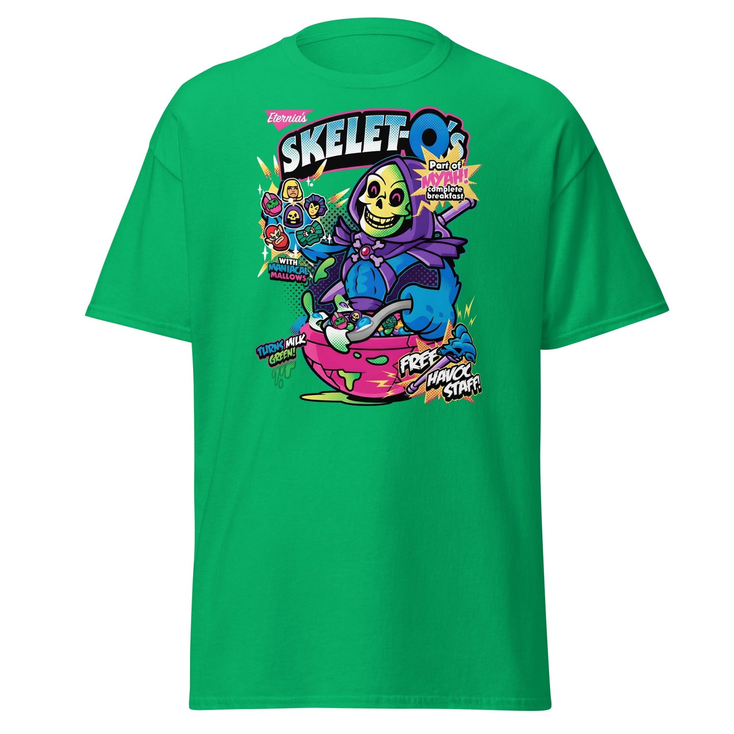 Skelet - O's Cereal T-Shirt – Funny Grim Reaper Parody Tee - Irish Green - T-Shirts Online
