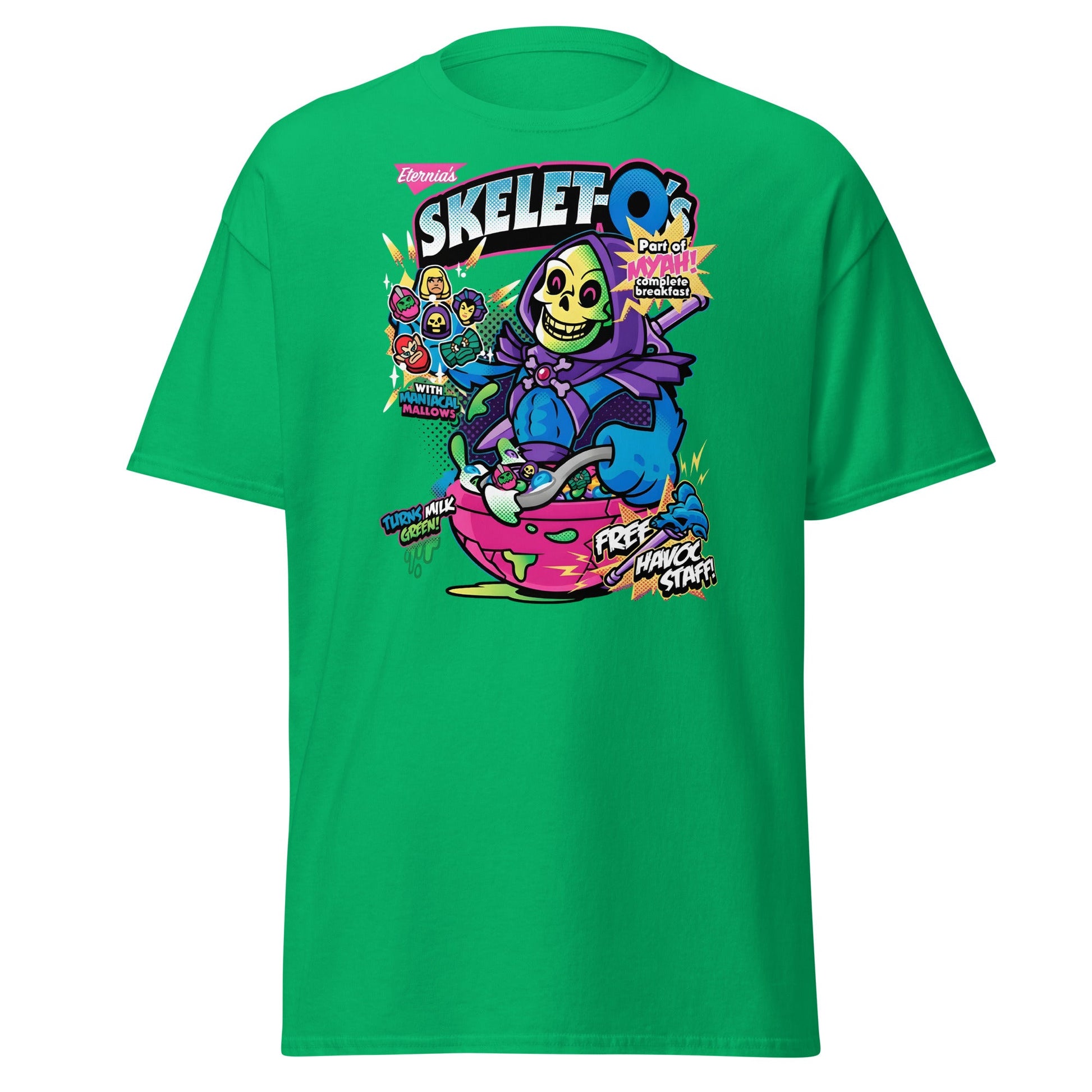 Skelet - O's Cereal T-Shirt – Funny Grim Reaper Parody Tee - Irish Green - T-Shirts Online
