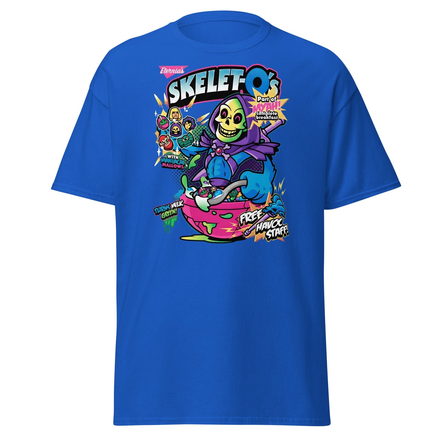 Skelet - O's Cereal T-Shirt – Funny Grim Reaper Parody Tee - Royal - T-Shirts Online