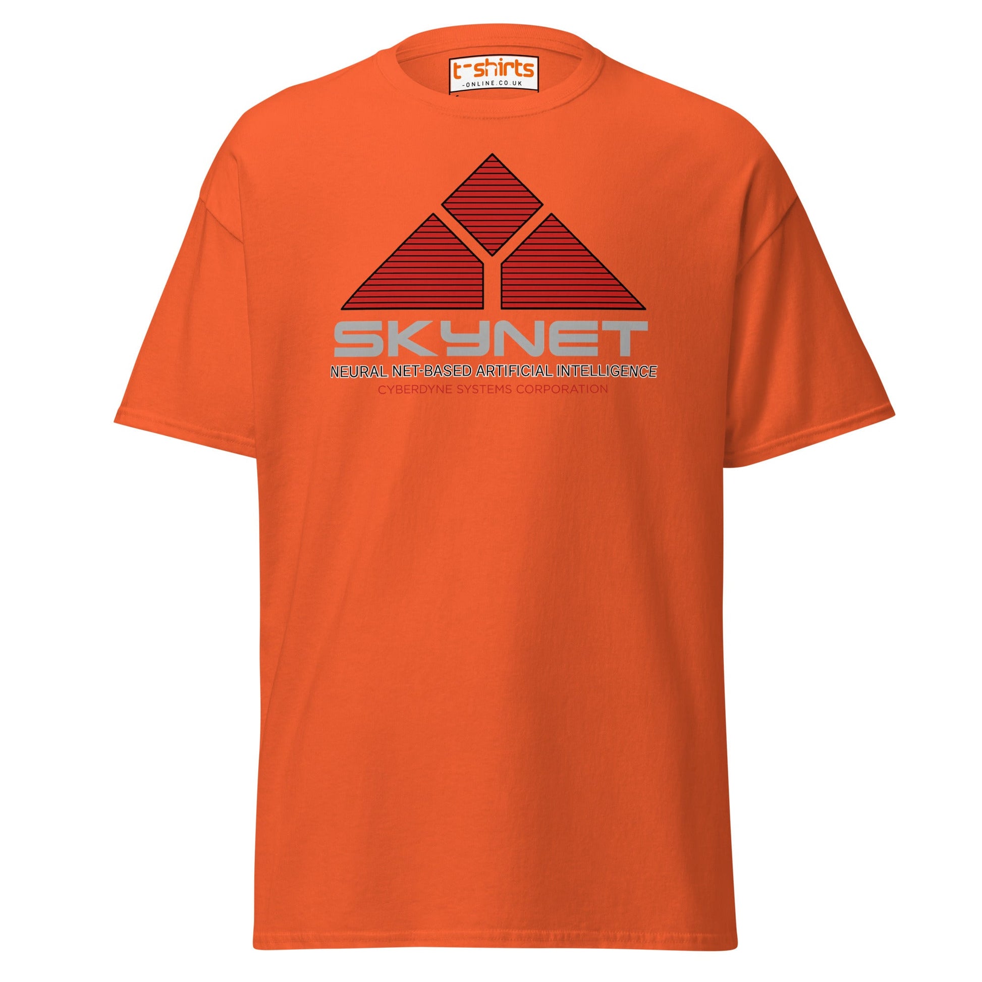 Skynet Logo T-Shirt – Sci - Fi Movie Fans Tee - Orange - T-Shirts Online
