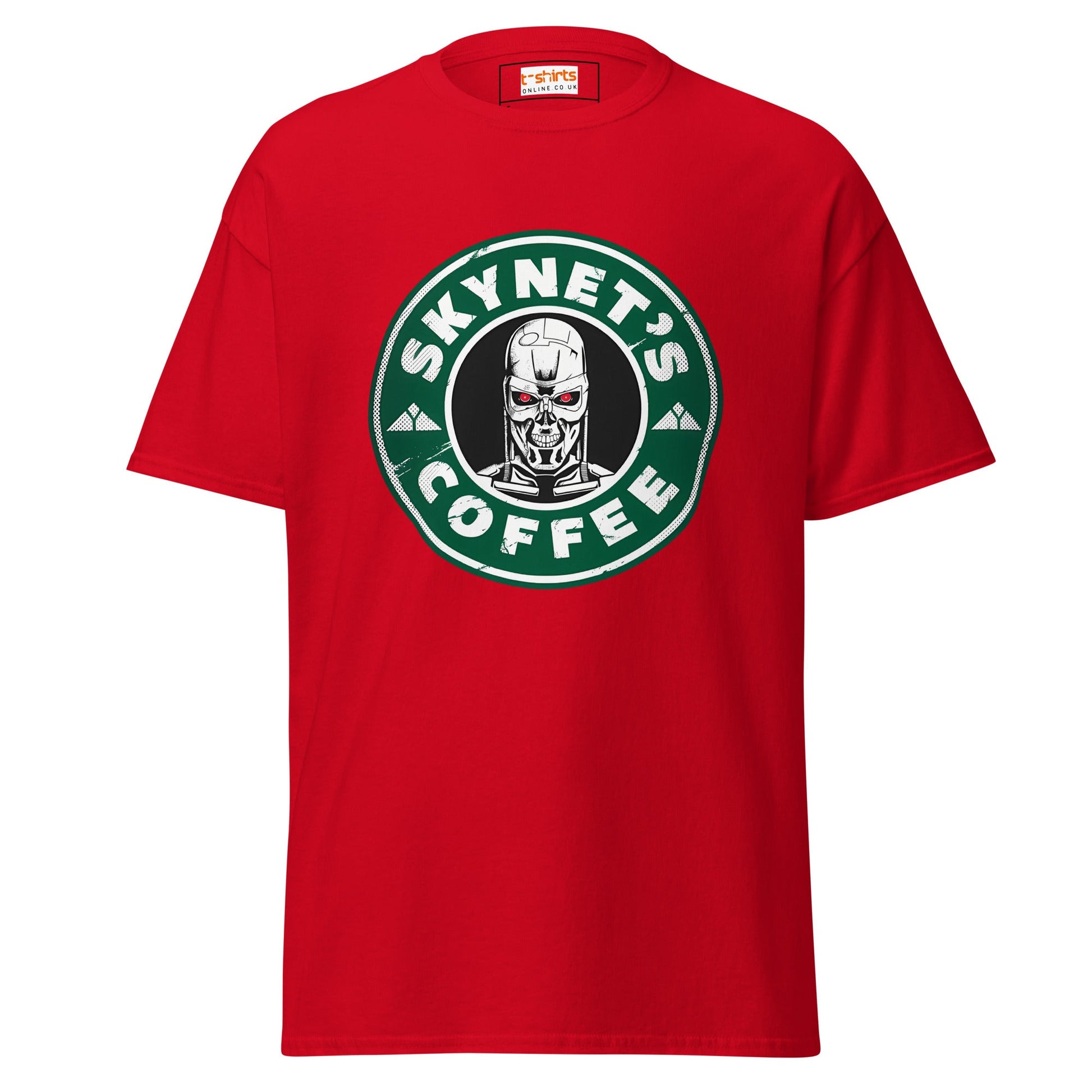 Skynets Coffee | Movie Parody T-Shirt - Red - T-Shirts Online