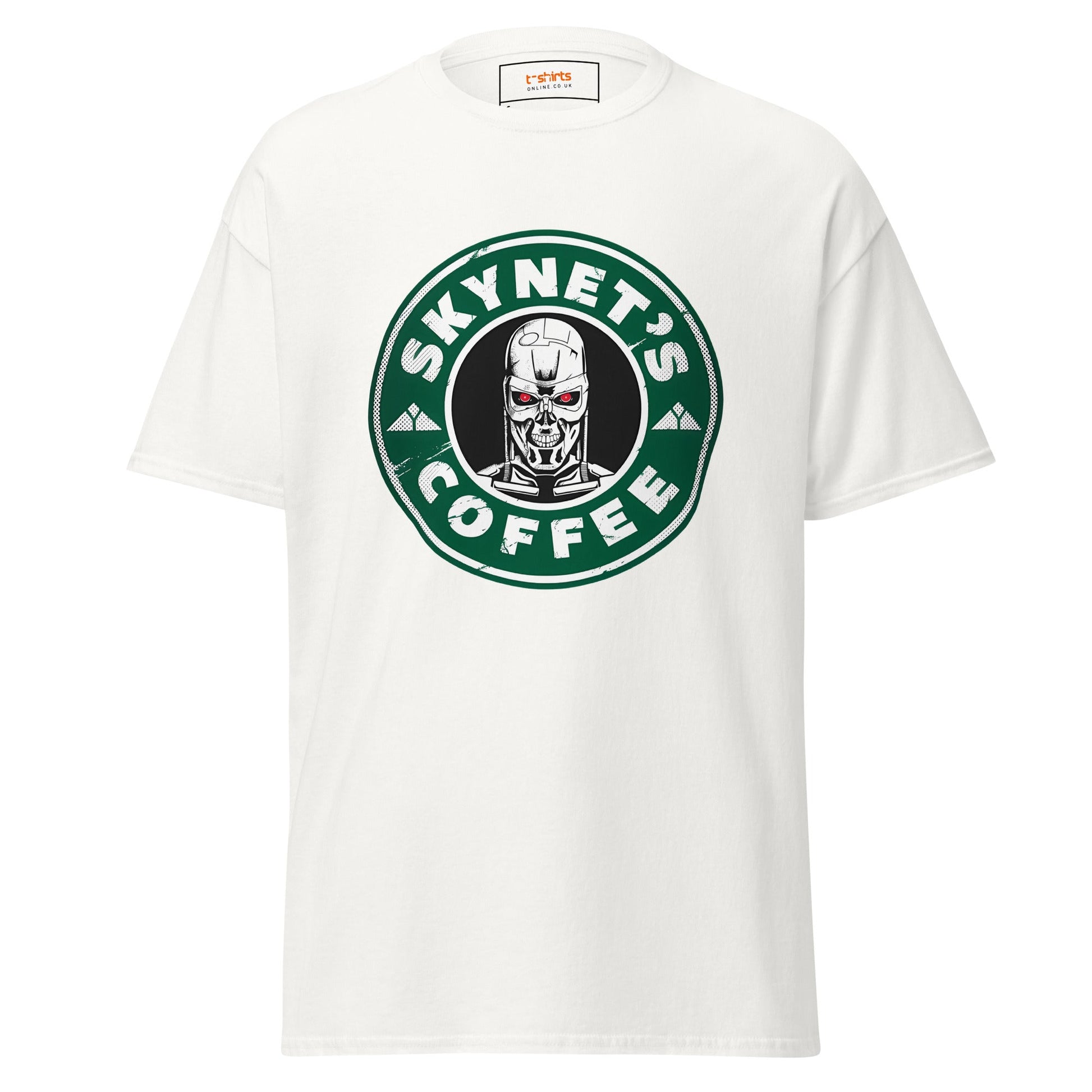 Skynets Coffee | Movie Parody T-Shirt - White - T-Shirts Online