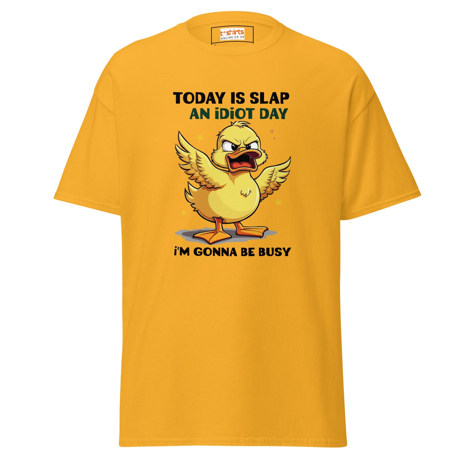 Slap an Idiot Day | Duck T-Shirt - Gold - T-Shirts Online