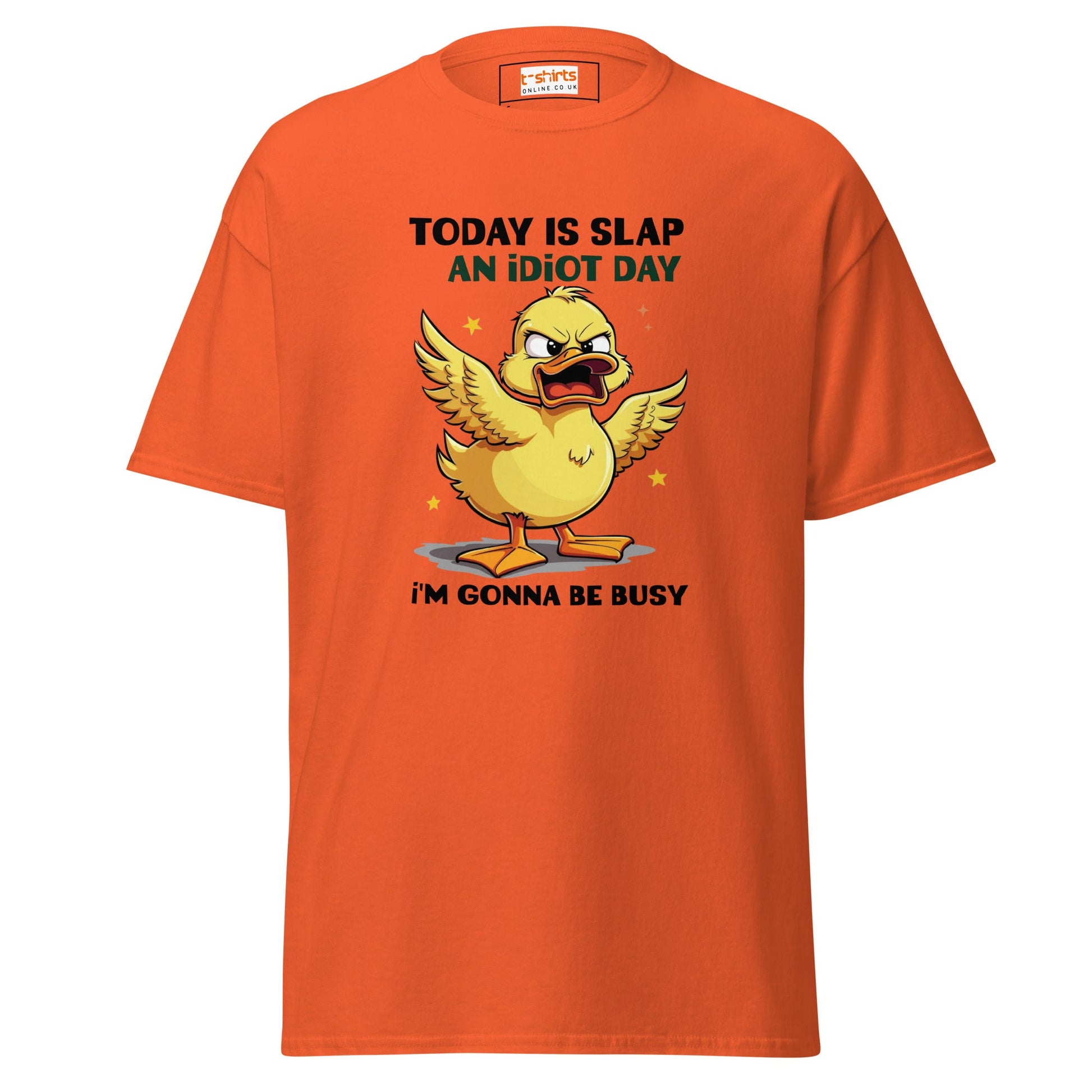 Slap an Idiot Day | Duck T-Shirt - Orange - T-Shirts Online