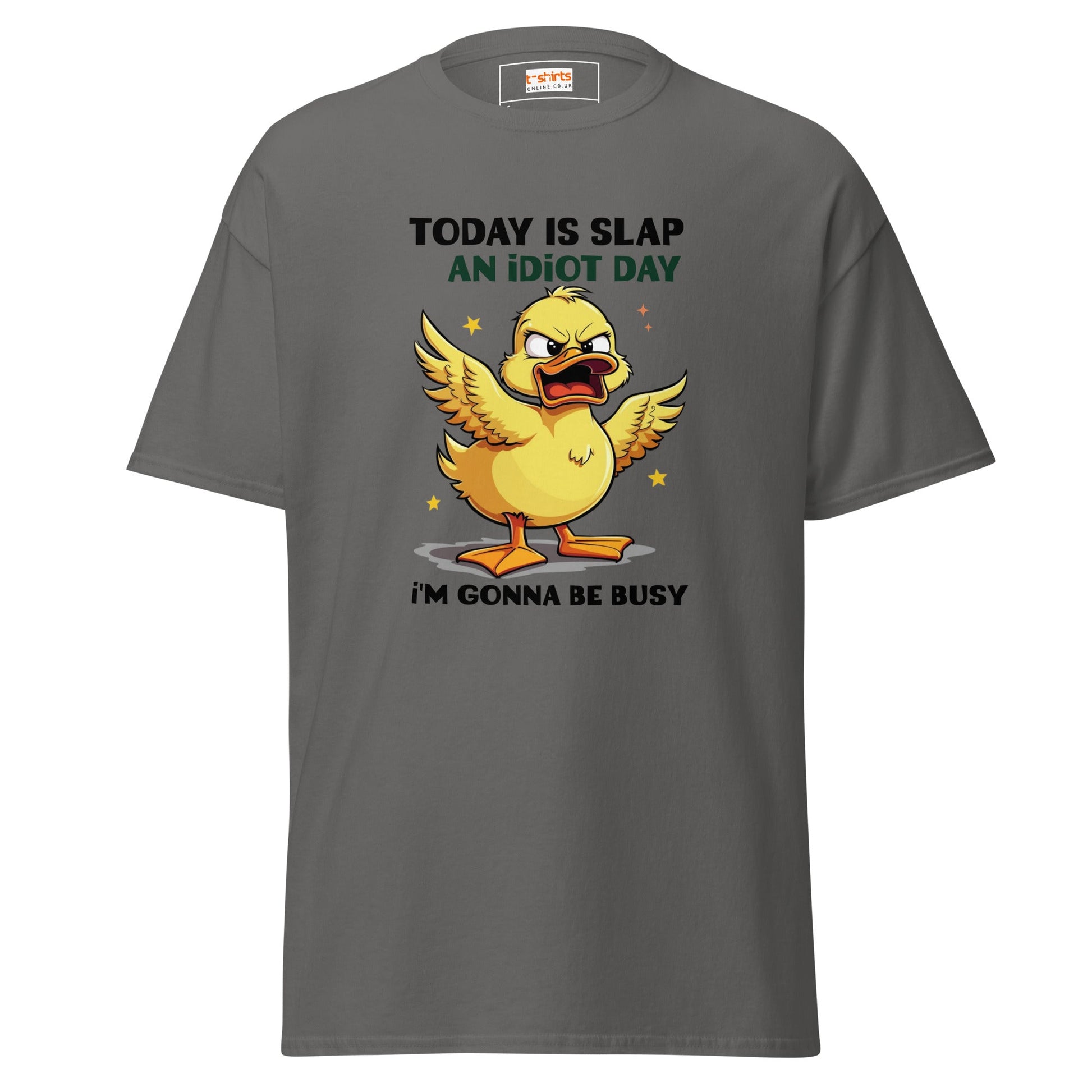 Slap an Idiot Day | Duck T-Shirt - Charcoal - T-Shirts Online