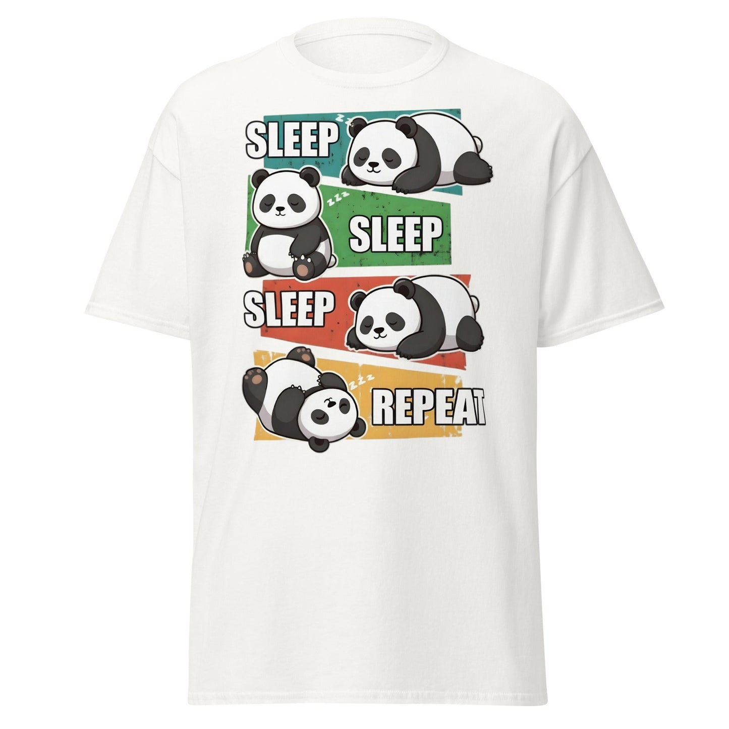 Sleep Sleep Sleep Repeat Panda T-Shirt - Cute Lazy Panda Tee - White - T-Shirts Online