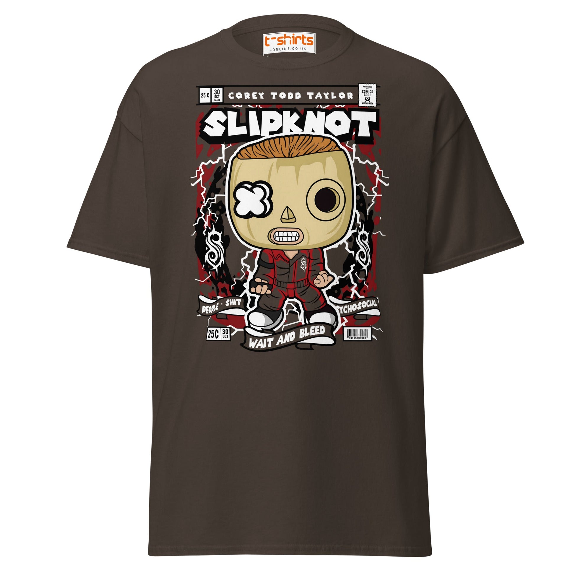 Slipknot Corey Taylor Funko Style T-Shirt - Dark Chocolate - T-Shirts Online