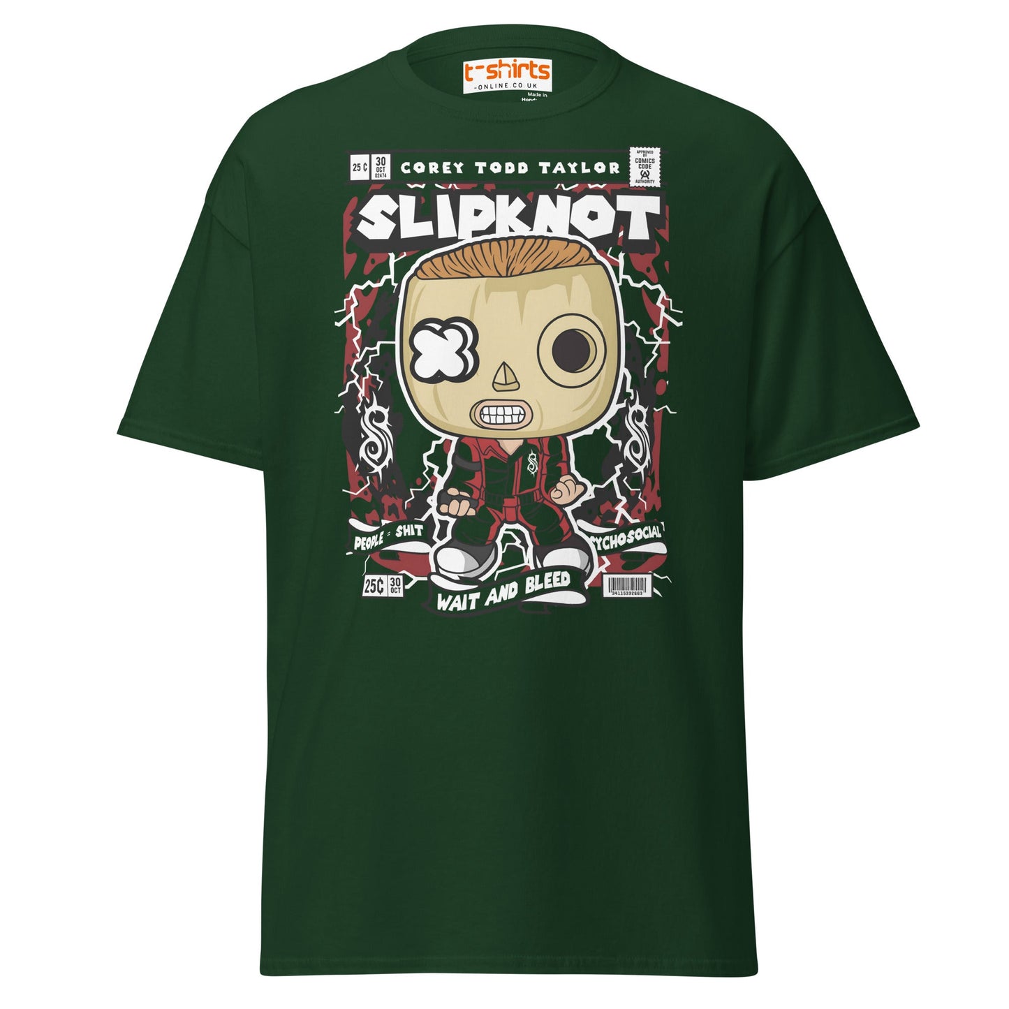 Slipknot Corey Taylor Funko Style T-Shirt - Forest Green - T-Shirts Online