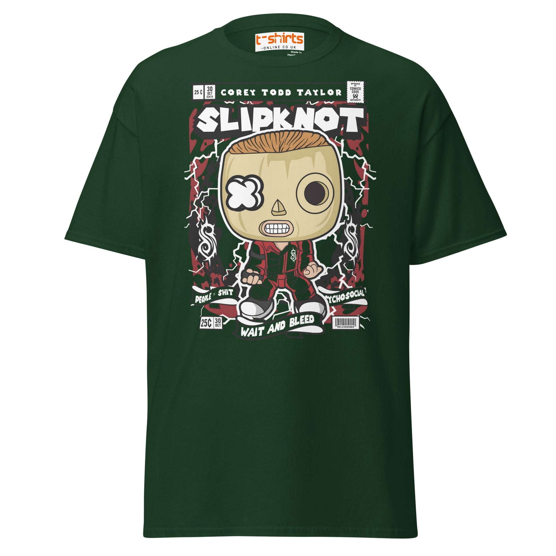 Slipknot Corey Taylor Funko Style T-Shirt - Forest Green - T-Shirts Online