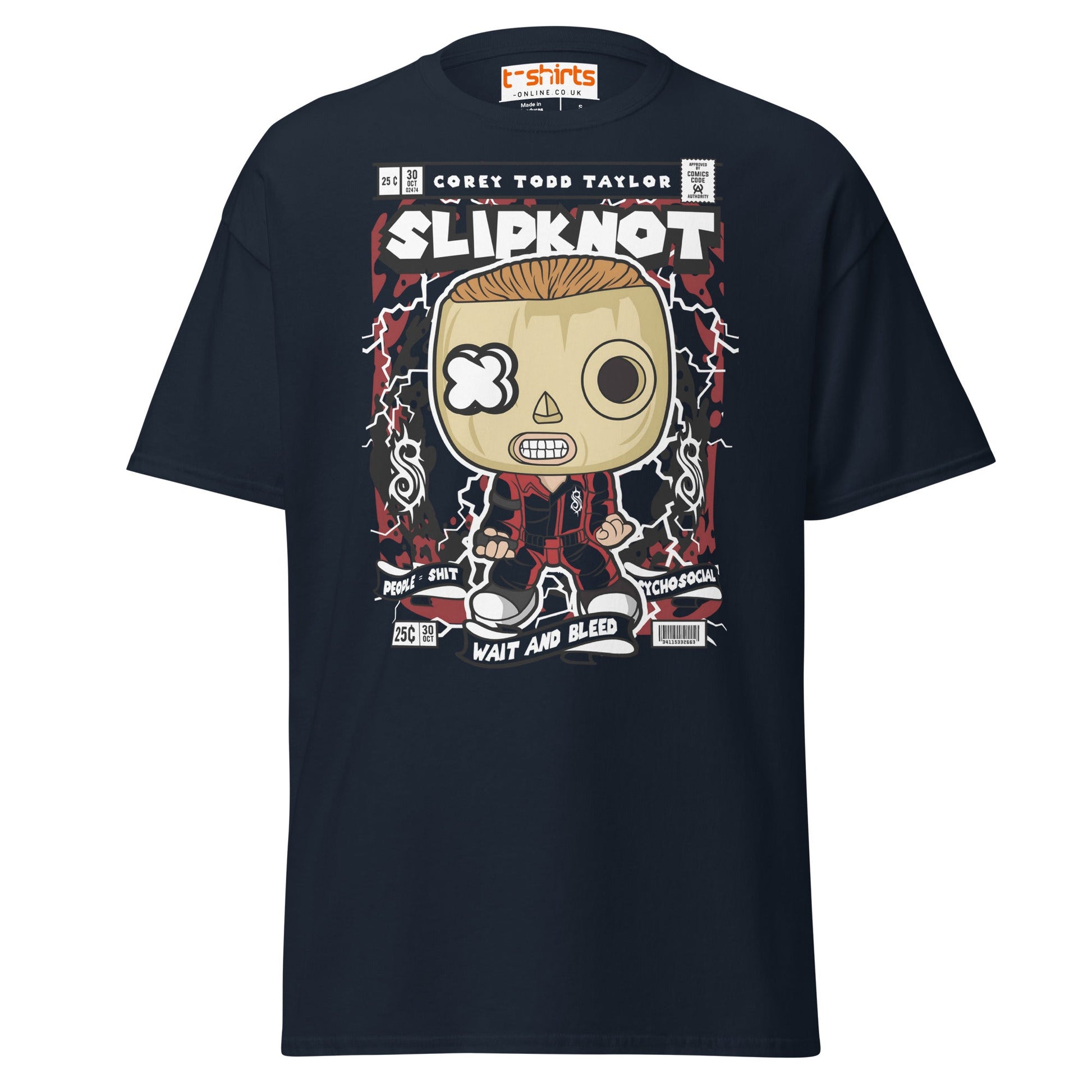 Slipknot Corey Taylor Funko Style T-Shirt - Navy - T-Shirts Online