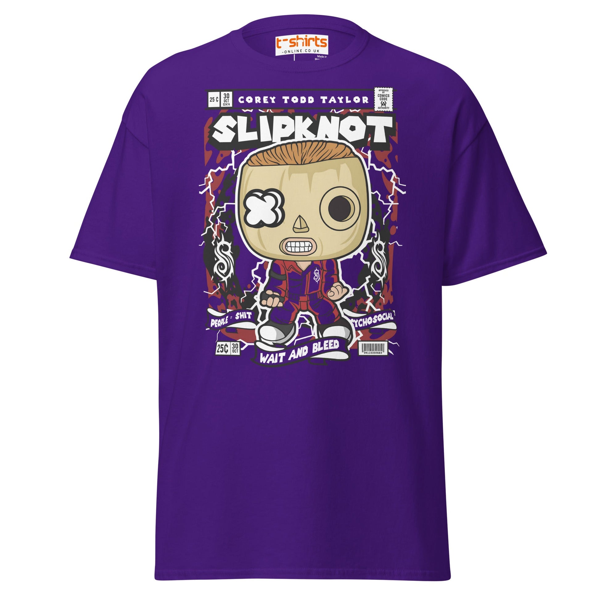 Slipknot Corey Taylor Funko Style T-Shirt - Purple - T-Shirts Online