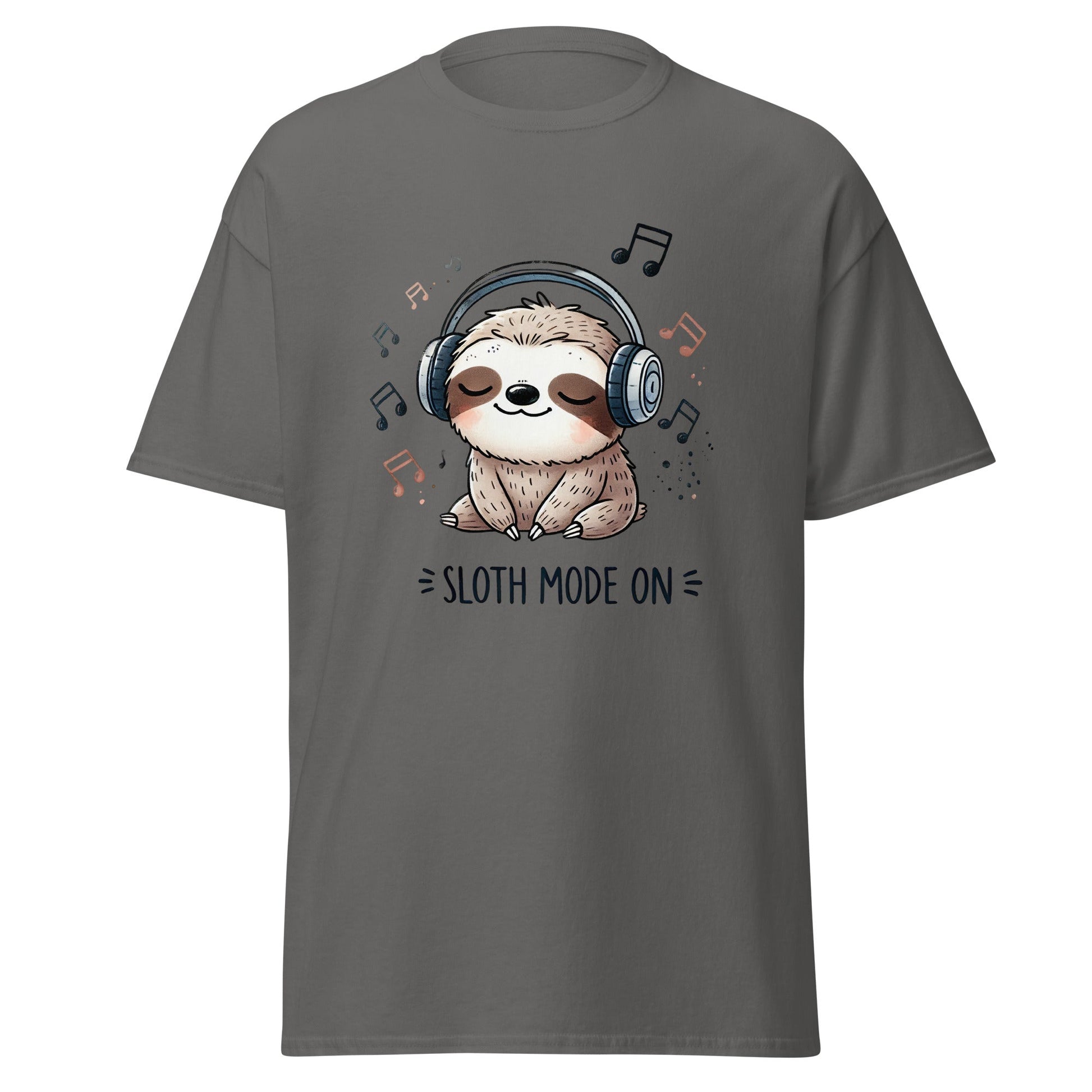 Sloth Mode On | Sloth T-Shirt - Charcoal - T-Shirts Online