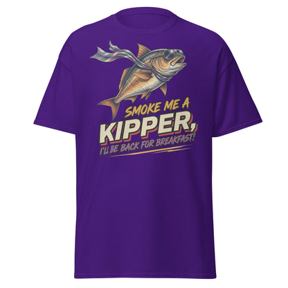 Smoke Me a Kipper Funny T-Shirt – Retro Kipper Breakfast Quote - Purple - T-Shirts Online