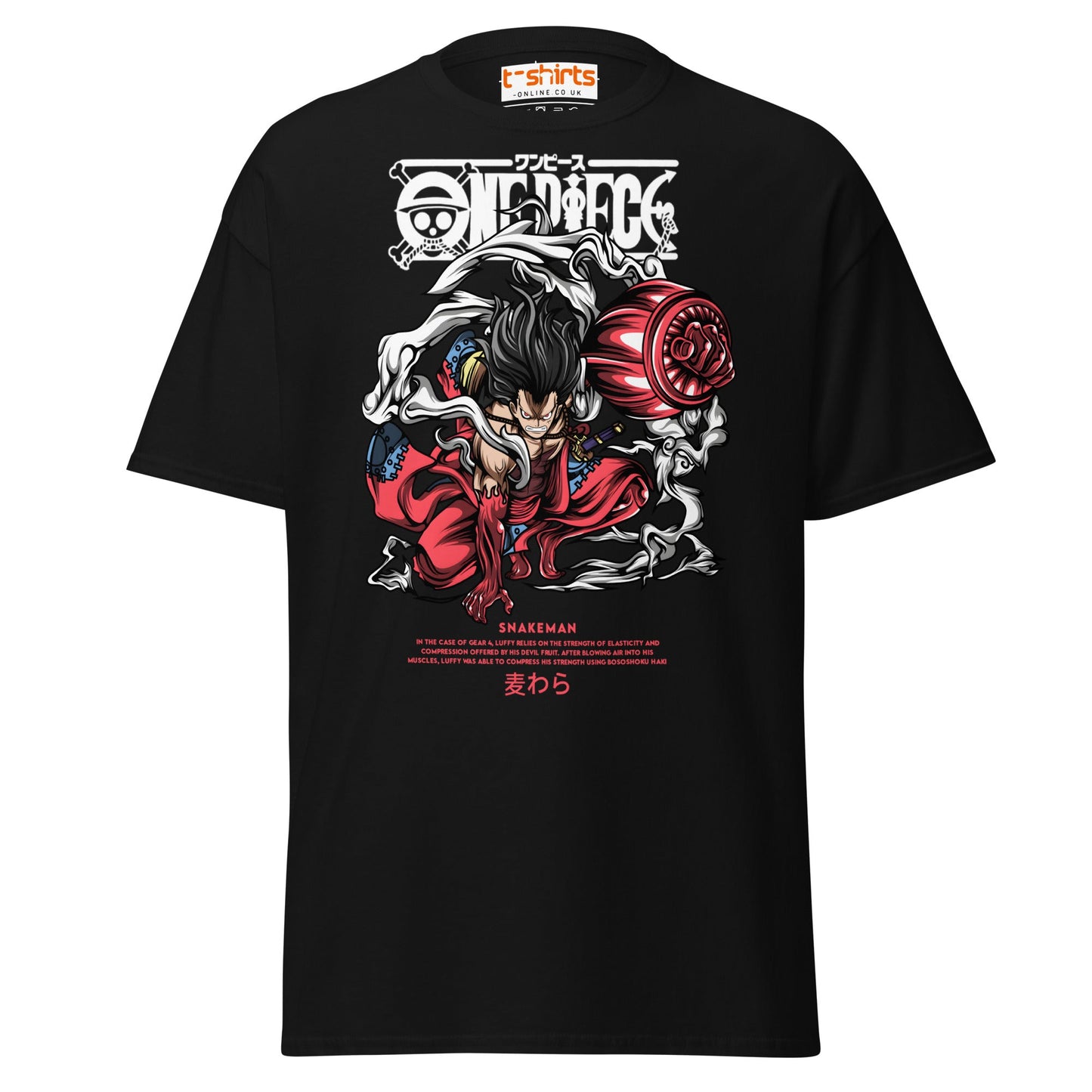 Snakeman Gear 4 T-Shirt – Anime Fighter Power Tee - Black - T-Shirts Online