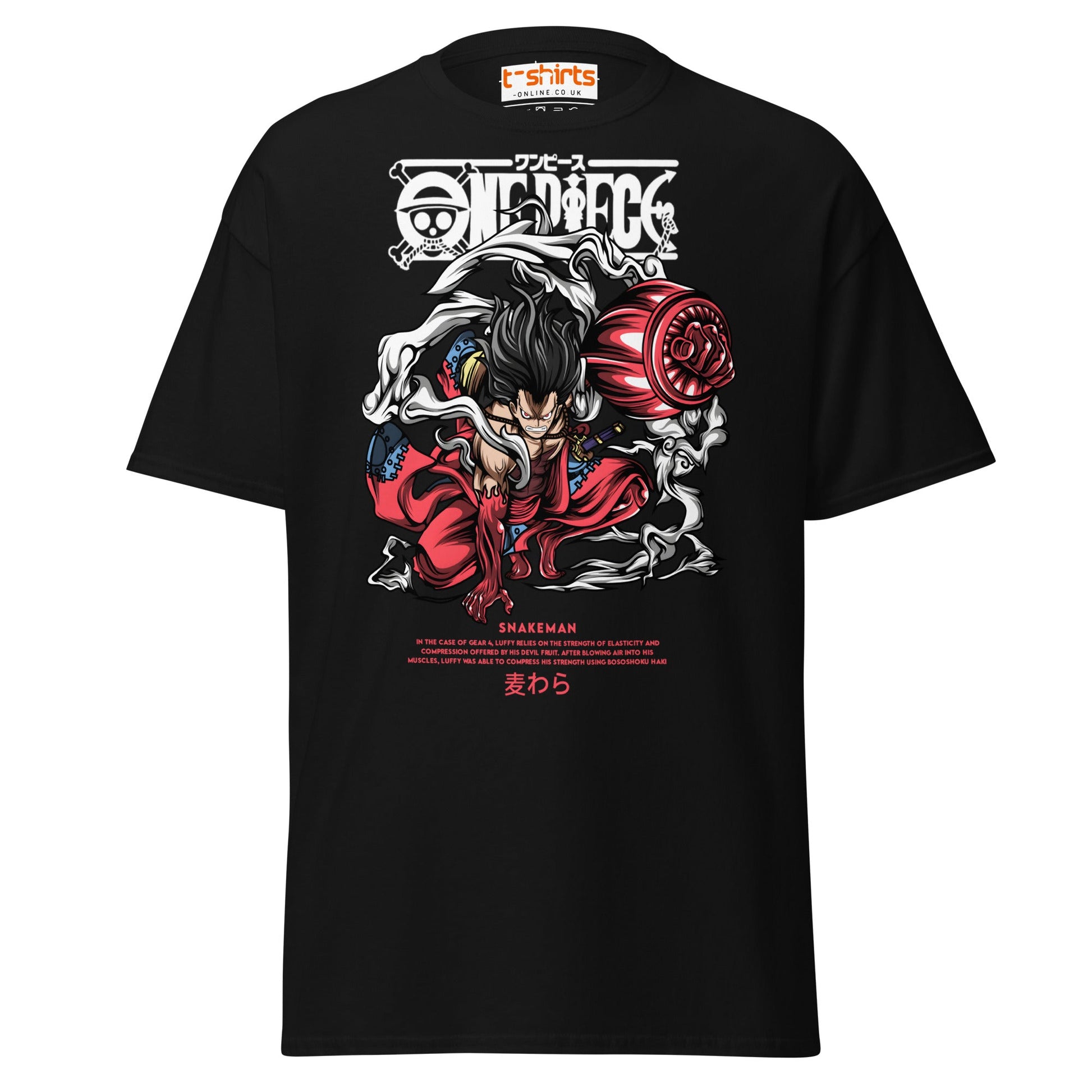Snakeman Gear 4 T-Shirt – Anime Fighter Power Tee - Black - T-Shirts Online