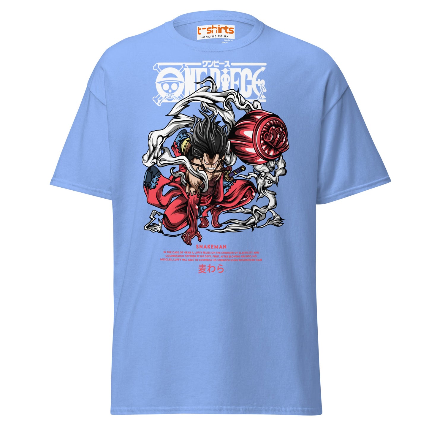 Snakeman Gear 4 T-Shirt – Anime Fighter Power Tee - Carolina Blue - T-Shirts Online