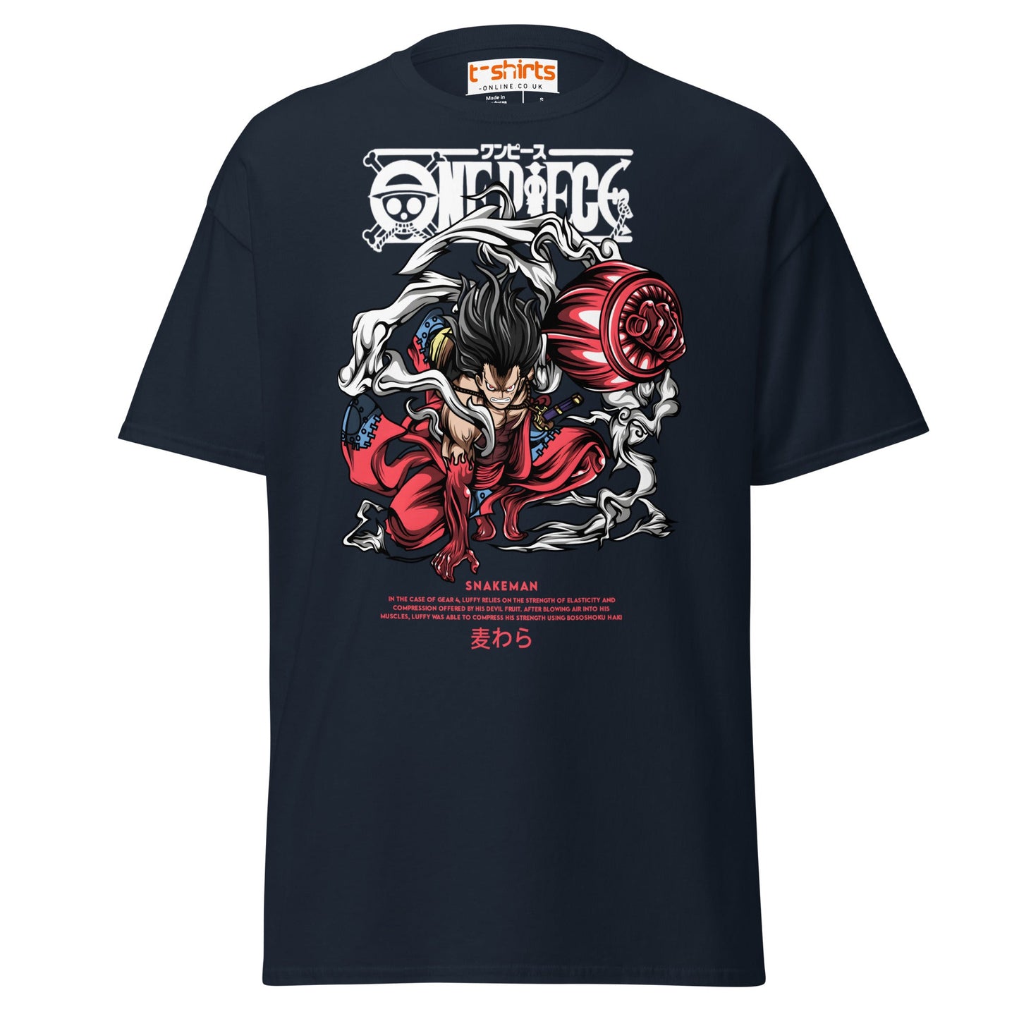 Snakeman Gear 4 T-Shirt – Anime Fighter Power Tee - Navy - T-Shirts Online