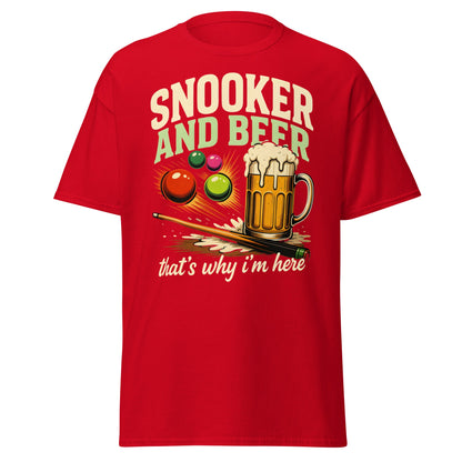 Snooker and Beer T-Shirt - Funny Billiards & Pub Humor Tee - Red - T-Shirts Online