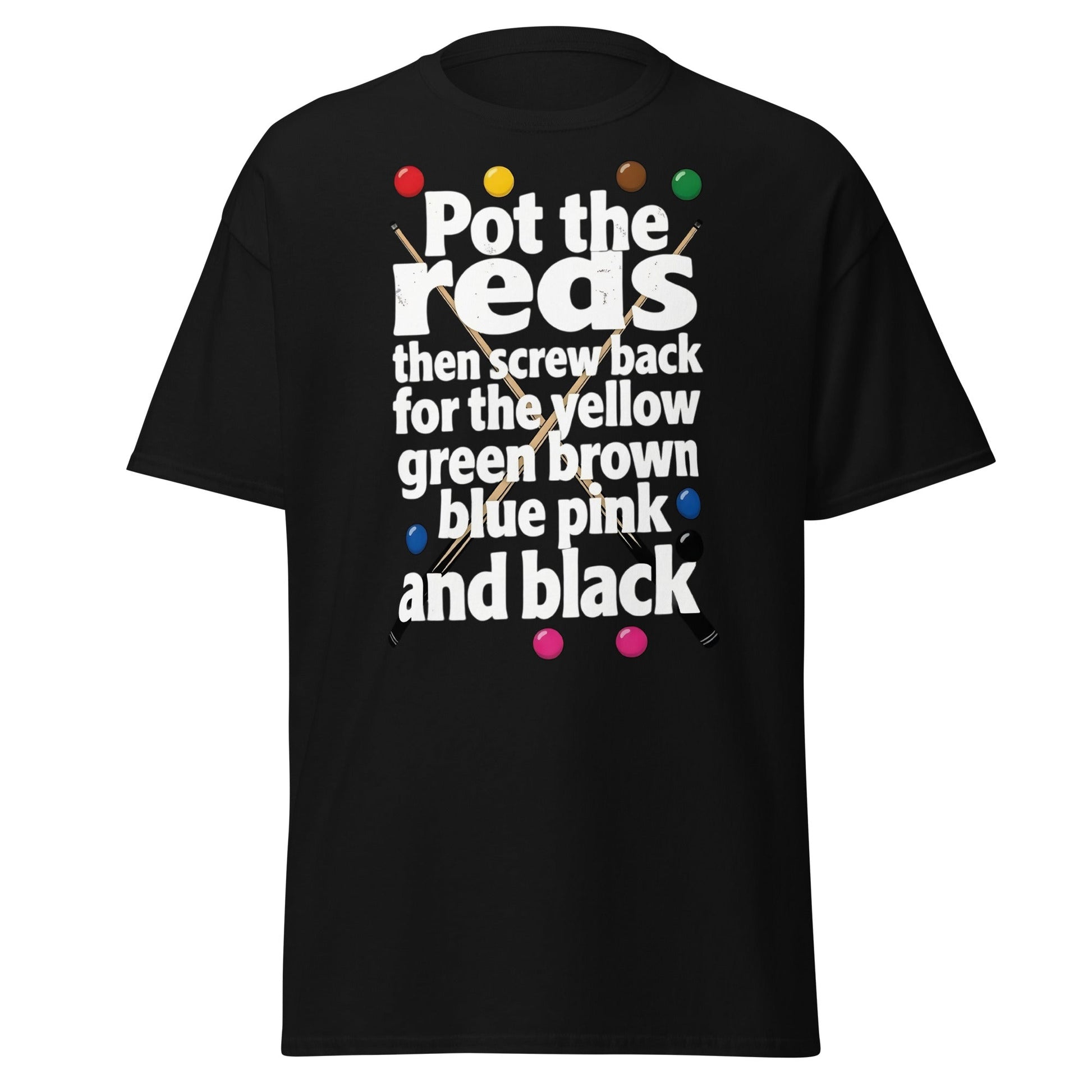 Snooker Loopy Lyrics T-Shirt - Pot the Reds Funny Song Tee - Black - T-Shirts Online