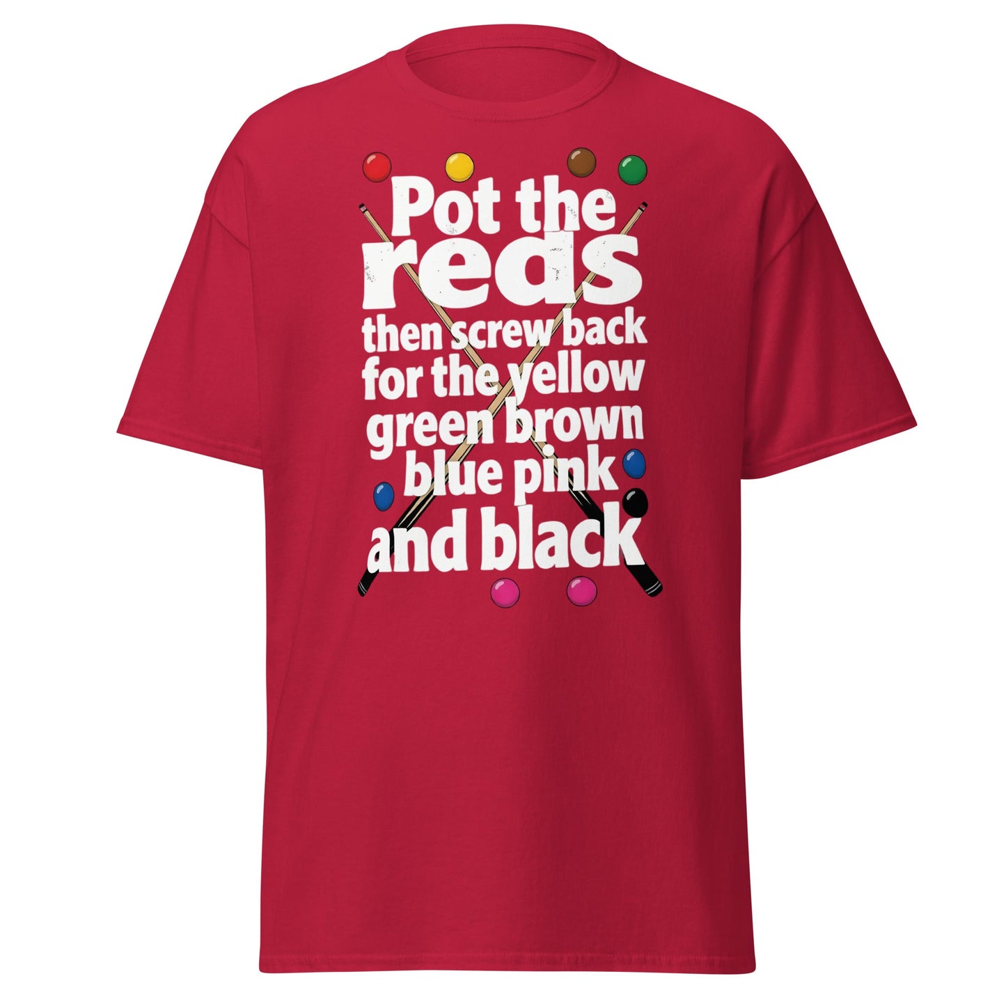 Snooker Loopy Lyrics T-Shirt - Pot the Reds Funny Song Tee - Cardinal - T-Shirts Online