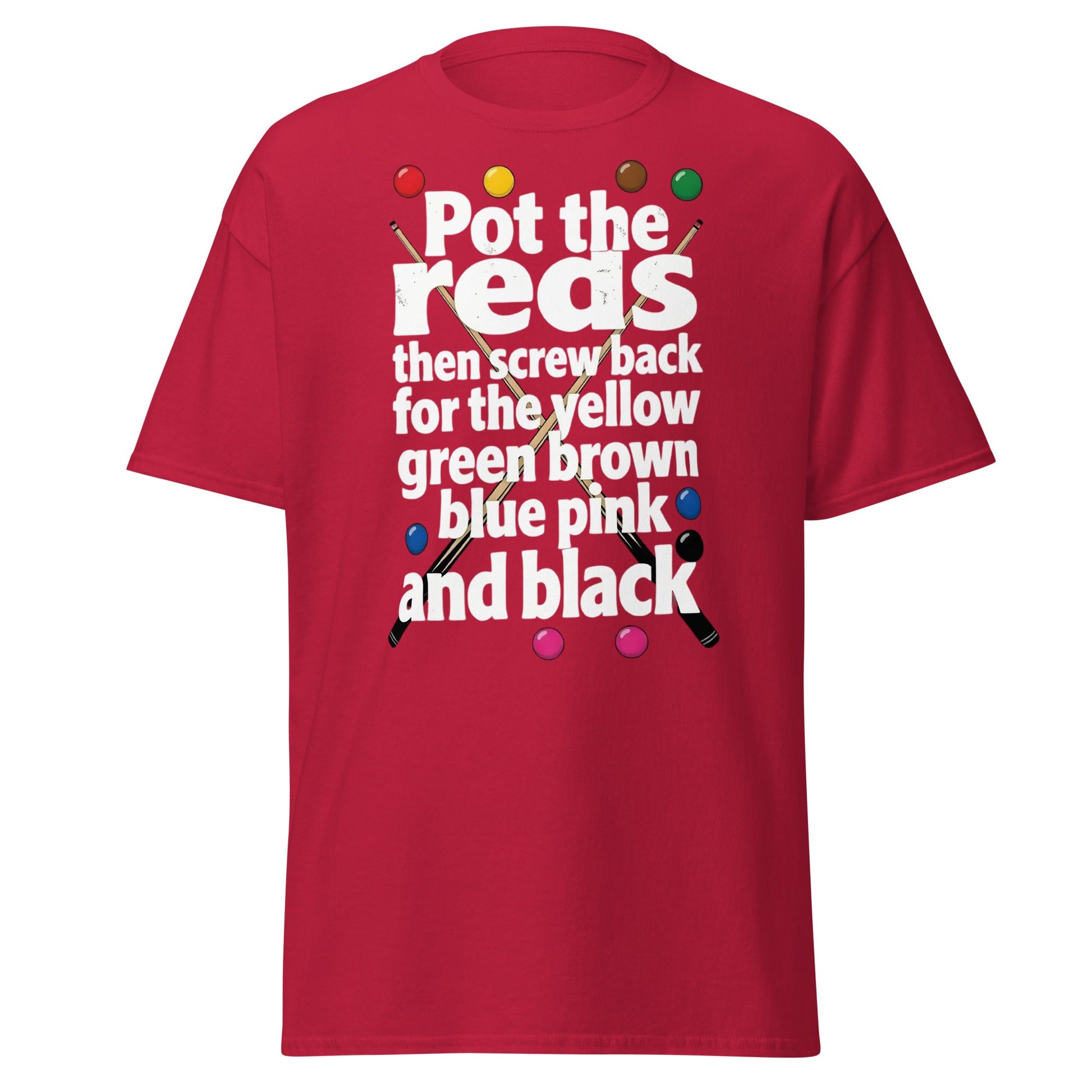 Snooker Loopy Lyrics T-Shirt - Pot the Reds Funny Song Tee - Cardinal - T-Shirts Online
