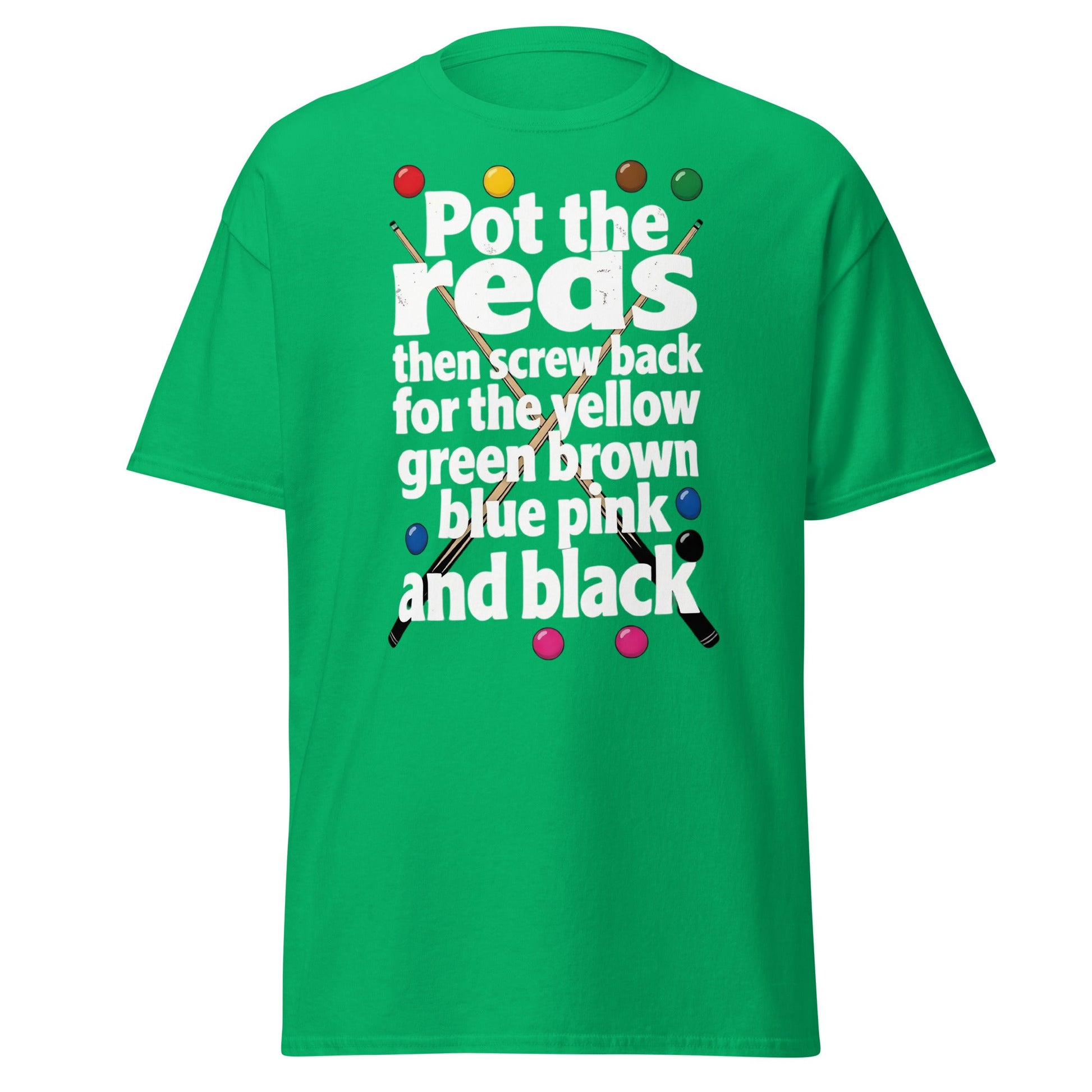 Snooker Loopy Lyrics T-Shirt - Pot the Reds Funny Song Tee - Irish Green - T-Shirts Online