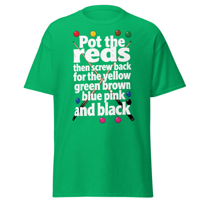 Snooker Loopy Lyrics T-Shirt - Pot the Reds Funny Song Tee - Irish Green - T-Shirts Online