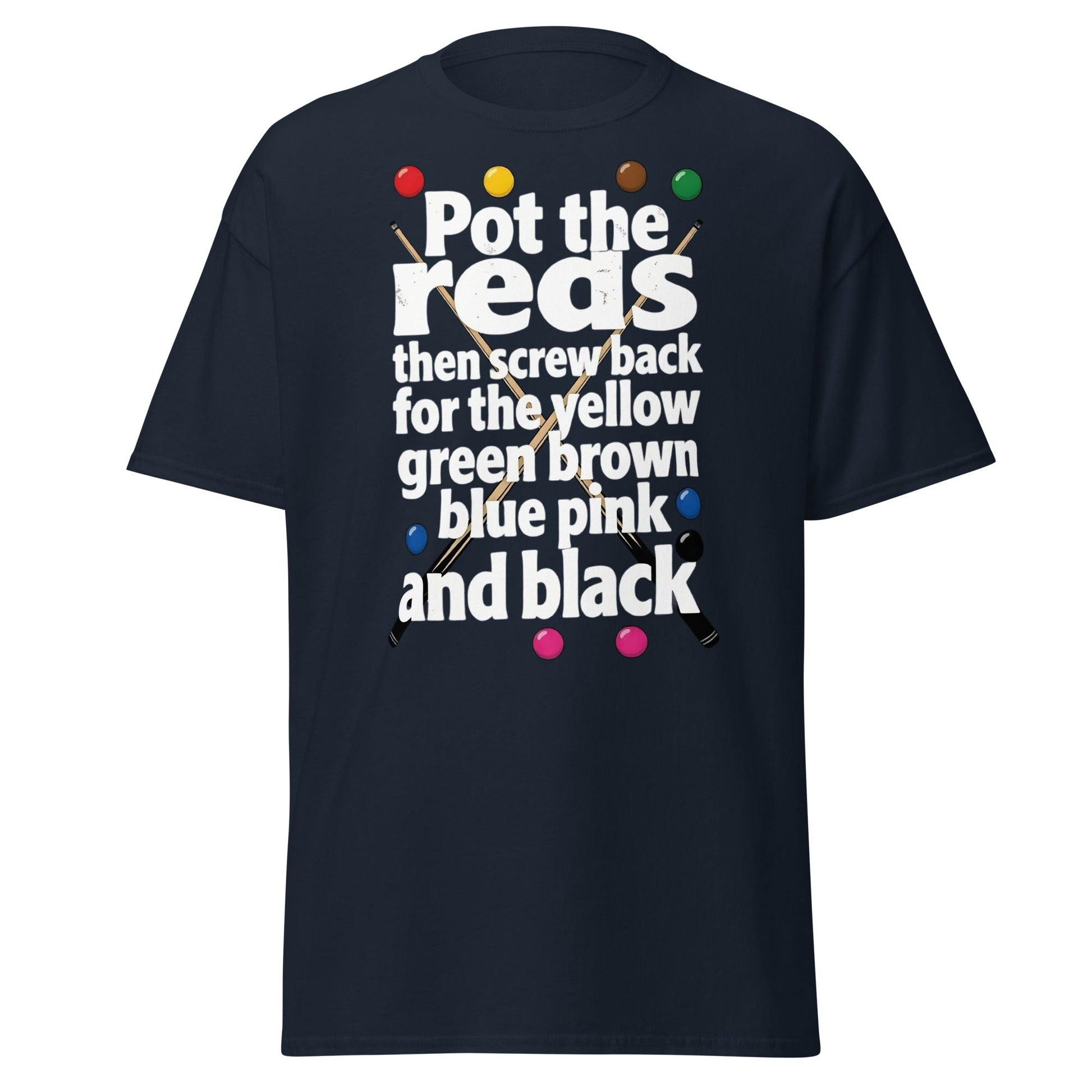 Snooker Loopy Lyrics T-Shirt - Pot the Reds Funny Song Tee - Navy - T-Shirts Online