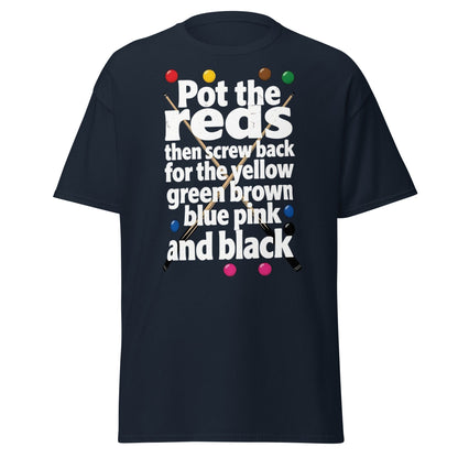 Snooker Loopy Lyrics T-Shirt - Pot the Reds Funny Song Tee - Navy - T-Shirts Online