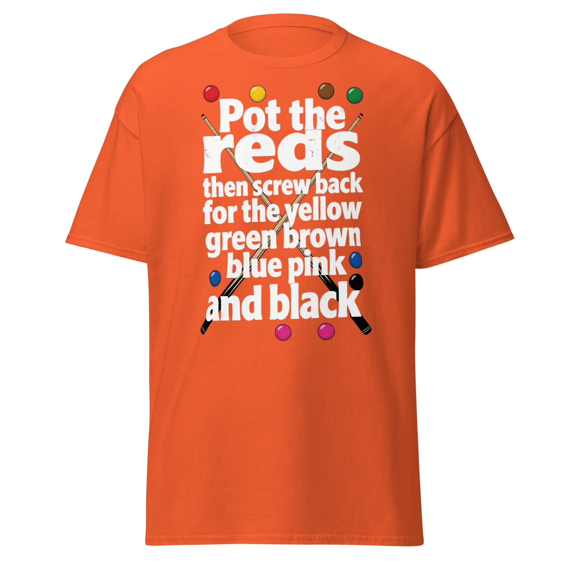 Snooker Loopy Lyrics T-Shirt - Pot the Reds Funny Song Tee - Orange - T-Shirts Online