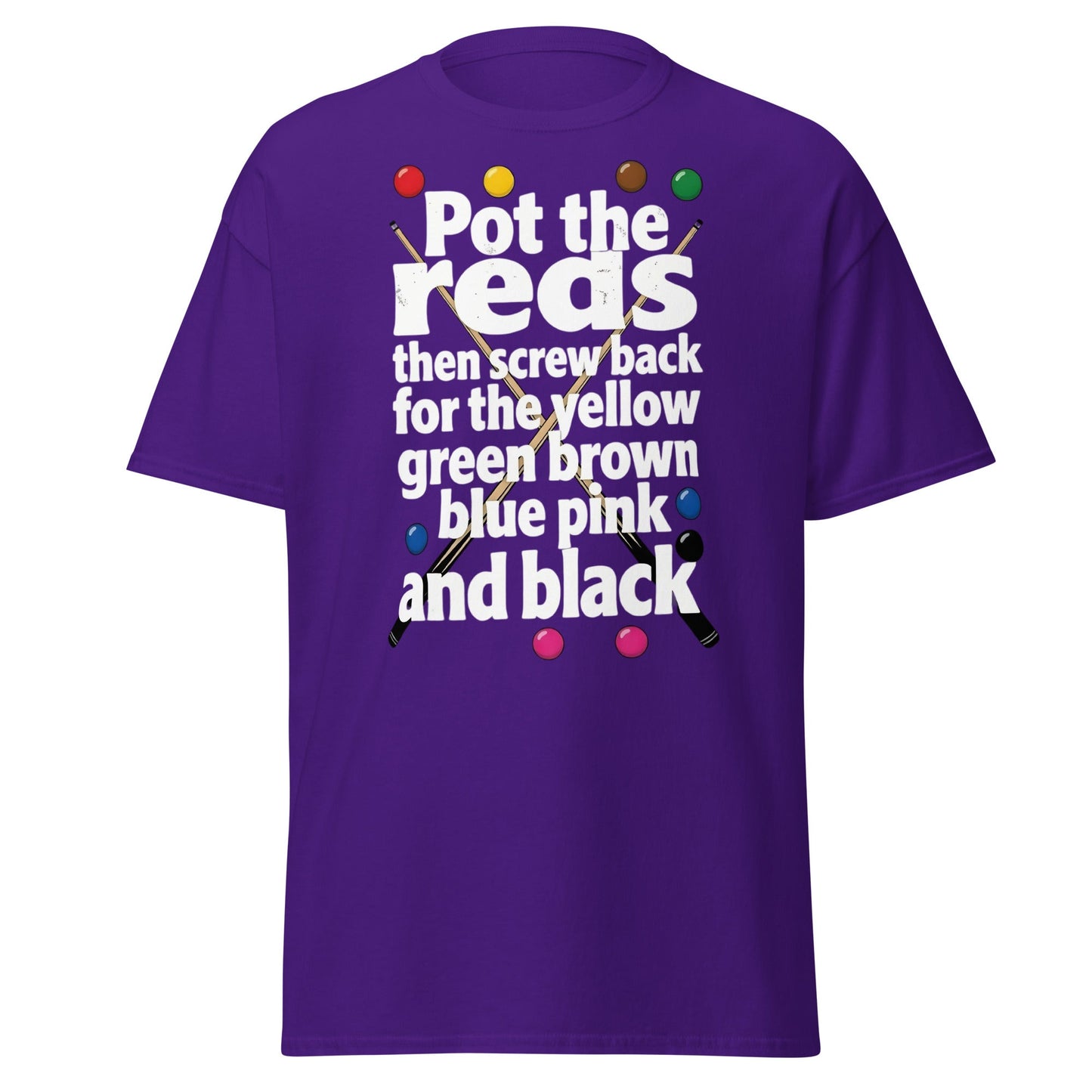 Snooker Loopy Lyrics T-Shirt - Pot the Reds Funny Song Tee - Purple - T-Shirts Online