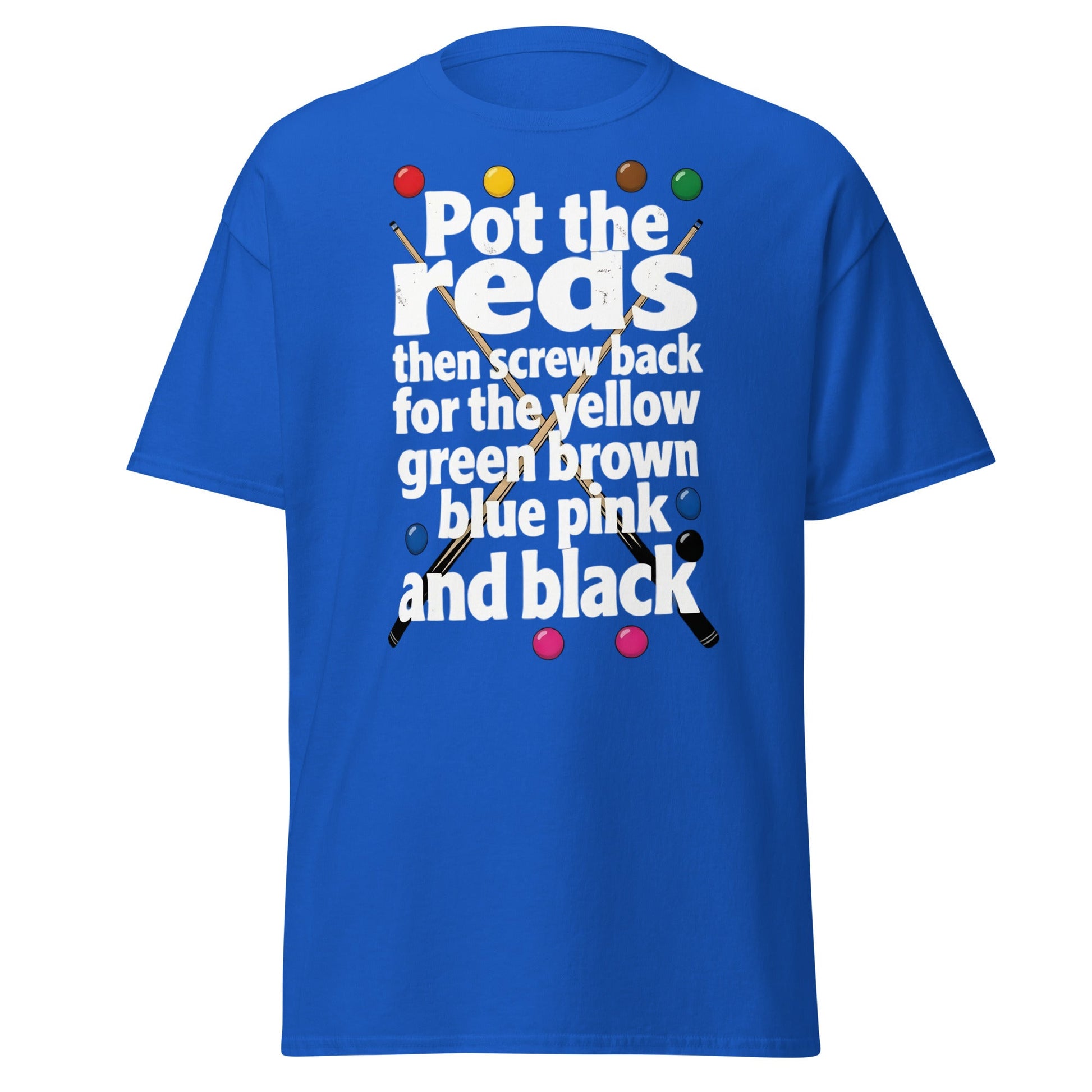 Snooker Loopy Lyrics T-Shirt - Pot the Reds Funny Song Tee - Royal - T-Shirts Online
