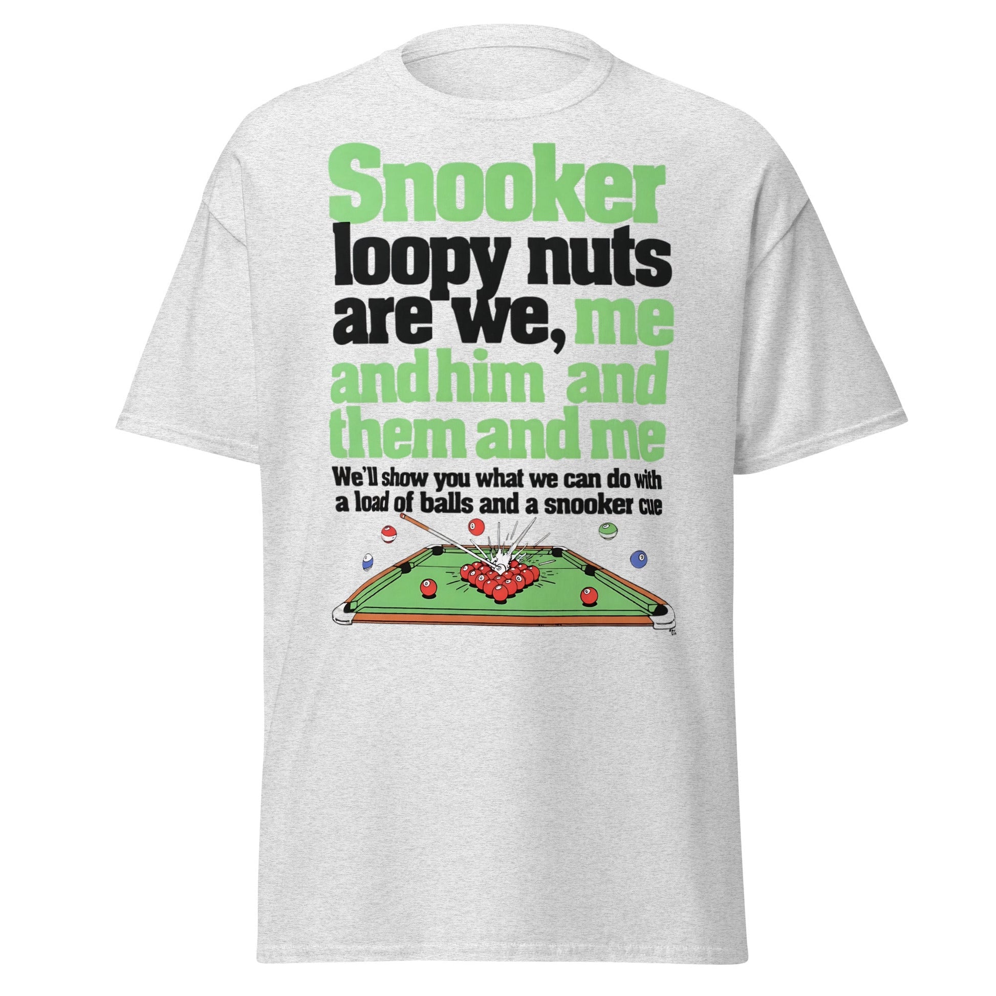 Snooker Loopy Nuts Retro Funny Snooker T-Shirt - Ash - T-Shirts Online