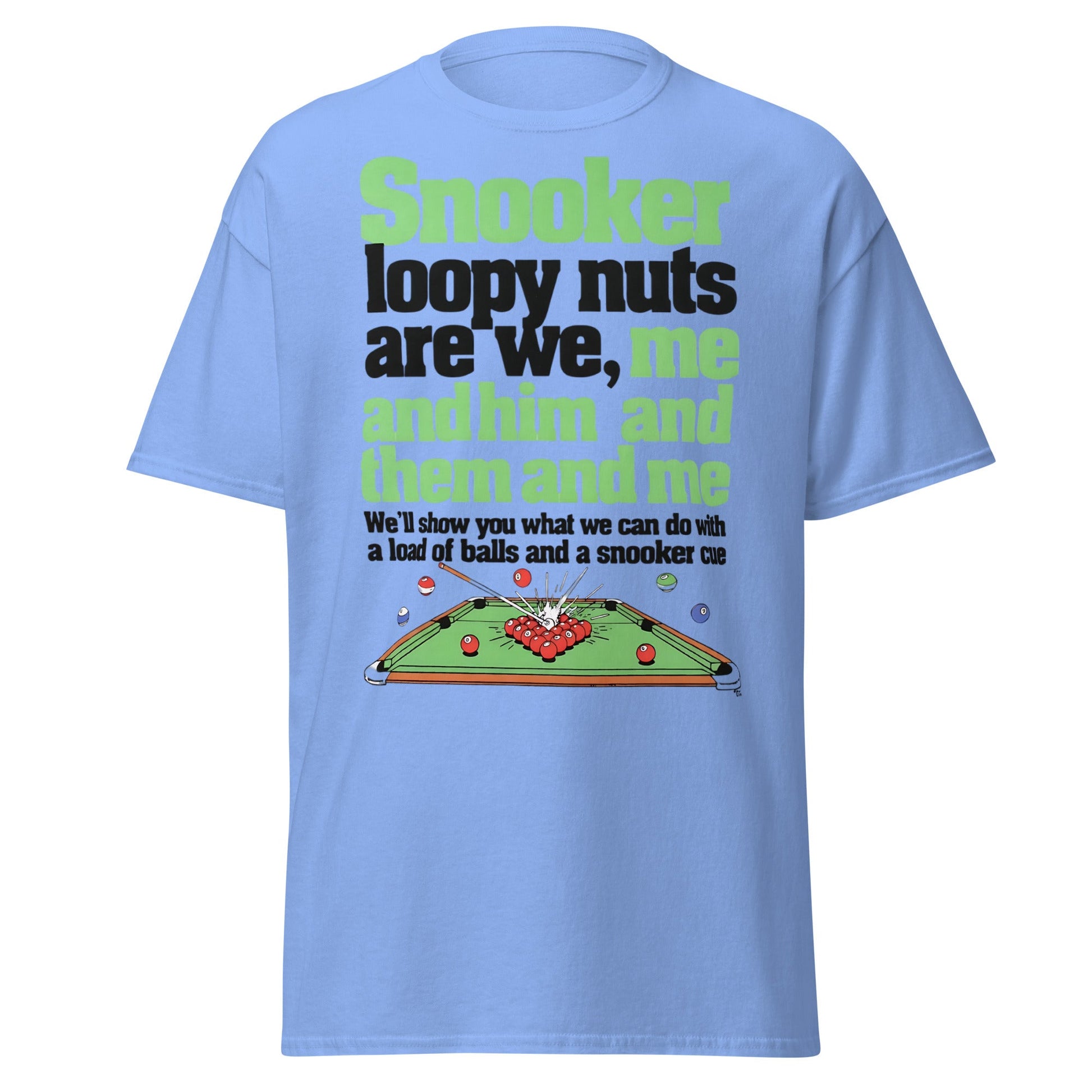 Snooker Loopy Nuts Retro Funny Snooker T-Shirt - Carolina Blue - T-Shirts Online