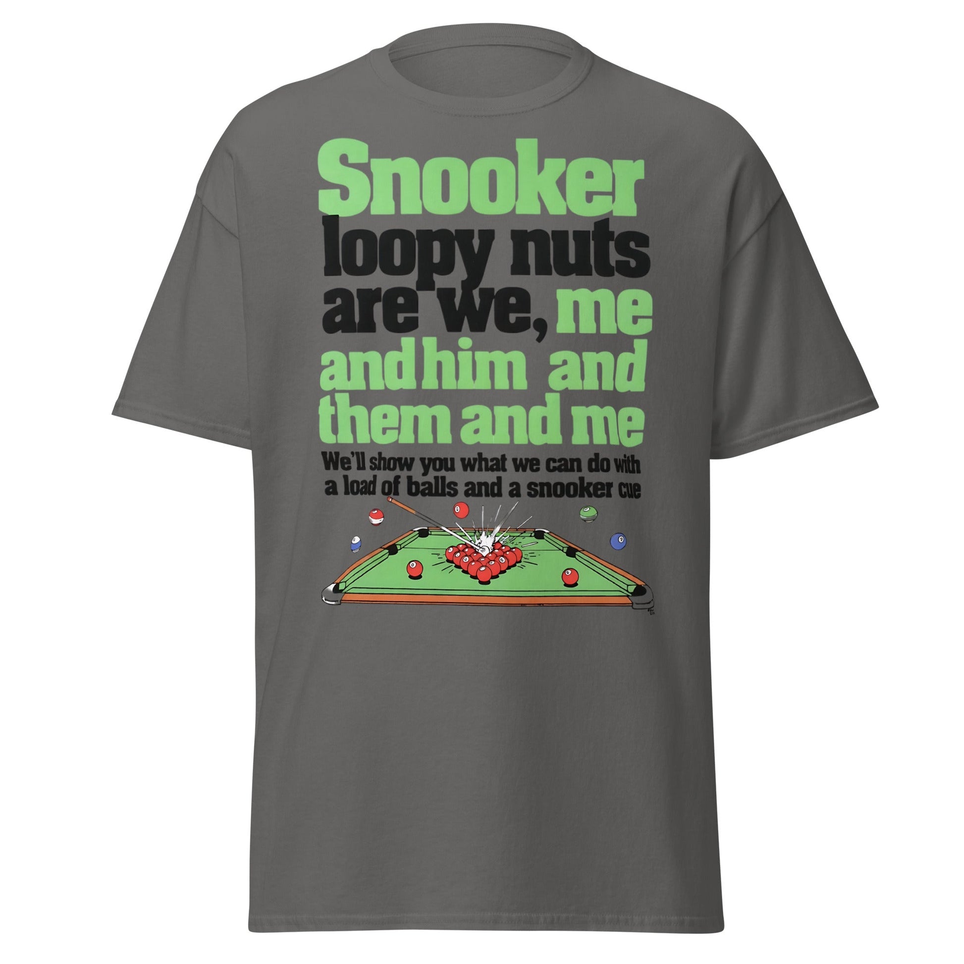 Snooker Loopy Nuts Retro Funny Snooker T-Shirt - Charcoal - T-Shirts Online