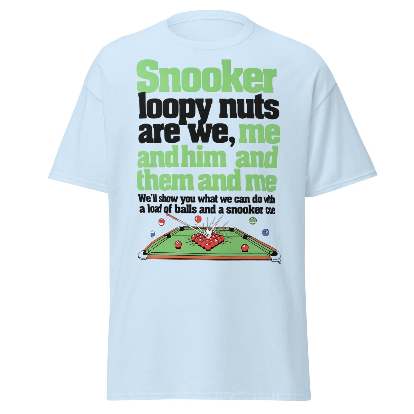 Snooker Loopy Nuts Retro Funny Snooker T-Shirt - Light Blue - T-Shirts Online