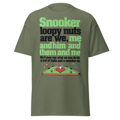 Snooker Loopy Nuts Retro Funny Snooker T-Shirt - Military Green - T-Shirts Online