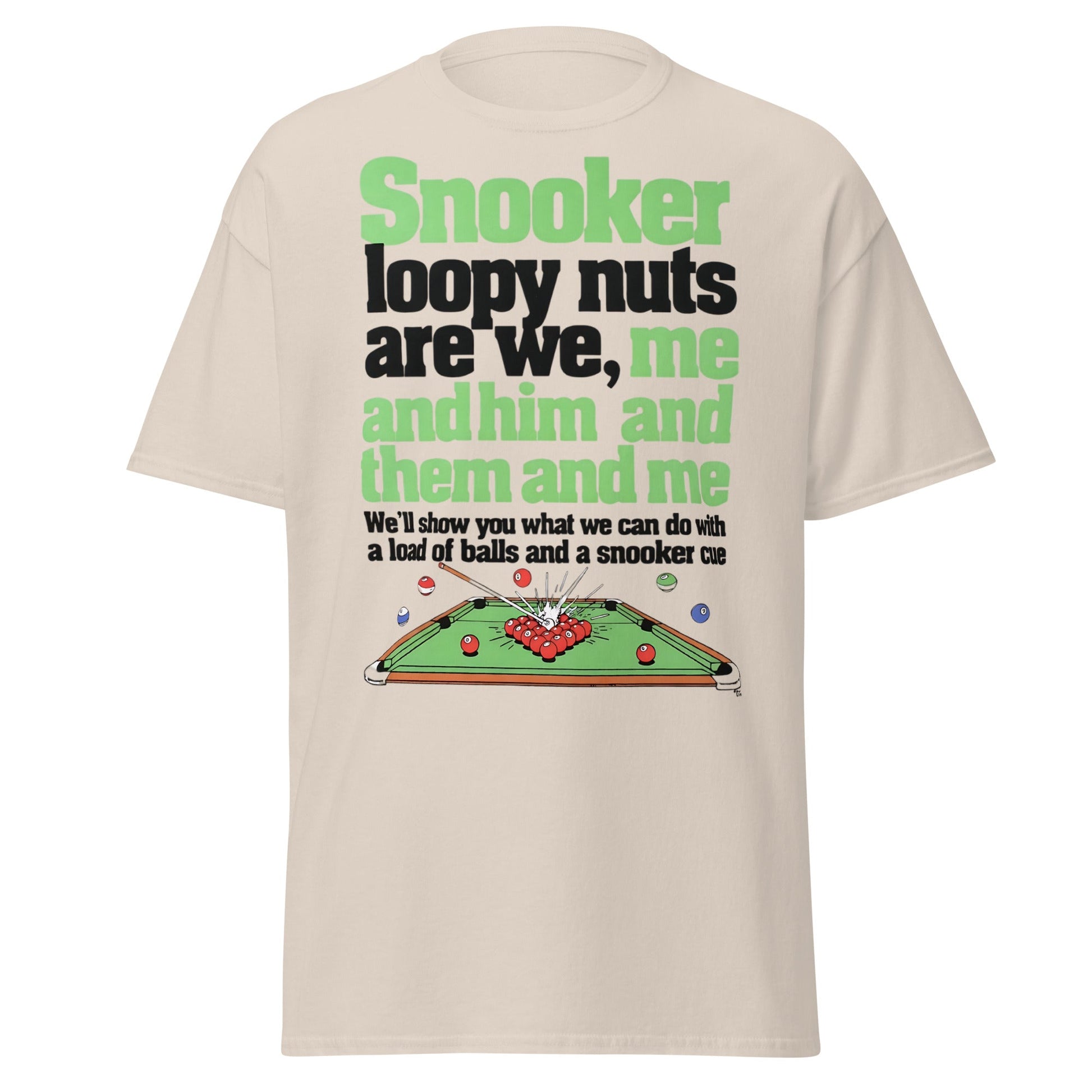 Snooker Loopy Nuts Retro Funny Snooker T-Shirt - Natural - T-Shirts Online