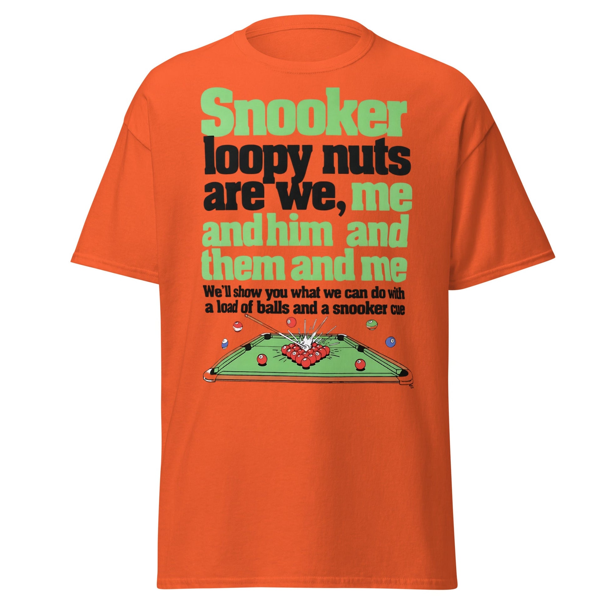Snooker Loopy Nuts Retro Funny Snooker T-Shirt - Orange - T-Shirts Online