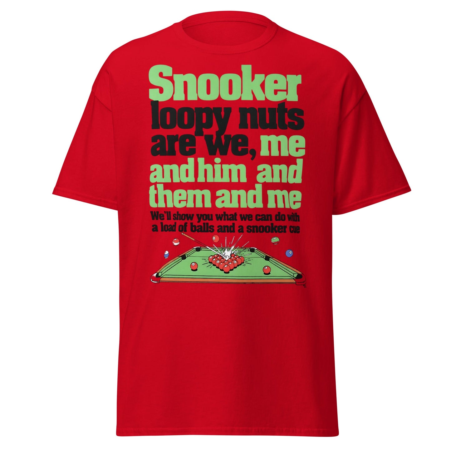 Snooker Loopy Nuts Retro Funny Snooker T-Shirt - Red - T-Shirts Online