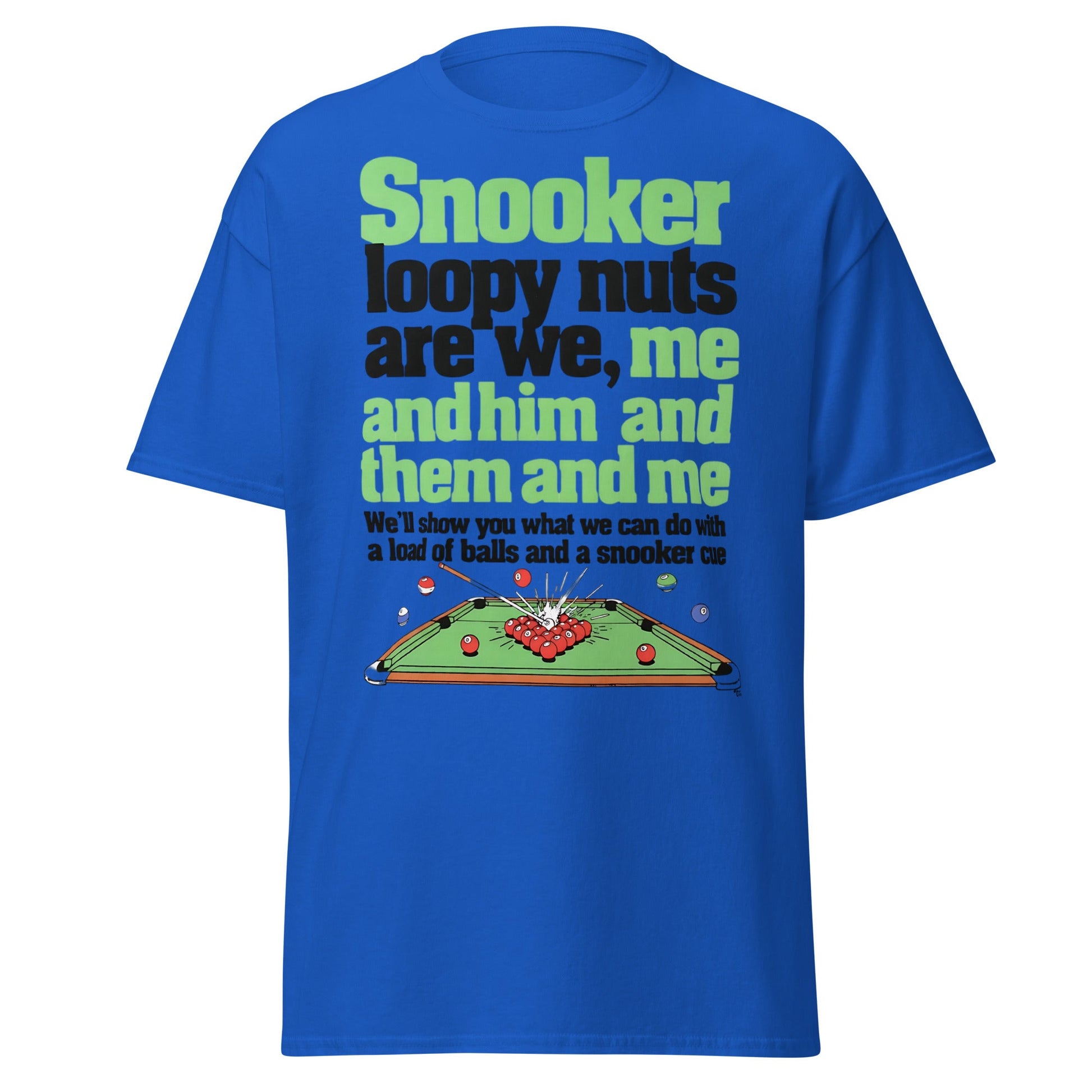 Snooker Loopy Nuts Retro Funny Snooker T-Shirt - Royal - T-Shirts Online