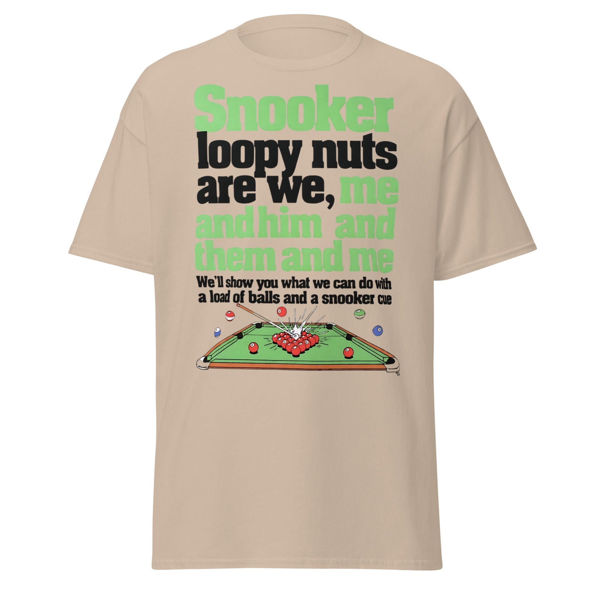 Snooker Loopy Nuts Retro Funny Snooker T-Shirt - Sand - T-Shirts Online