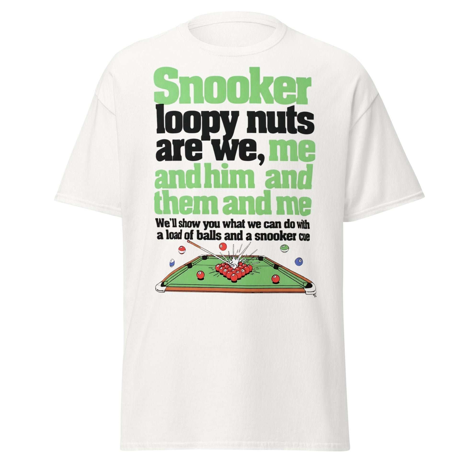 Snooker Loopy Nuts Retro Funny Snooker T-Shirt - White - T-Shirts Online