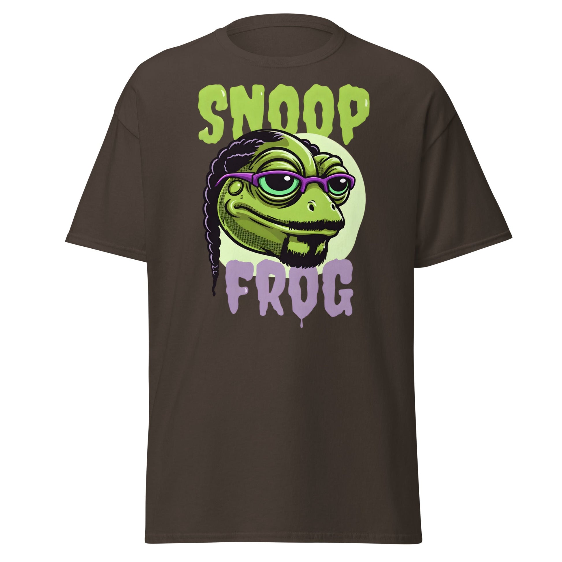 Snoop Frog T-Shirt | Funny Hip Hop Parody Graphic Tee - Dark Chocolate - T-Shirts Online
