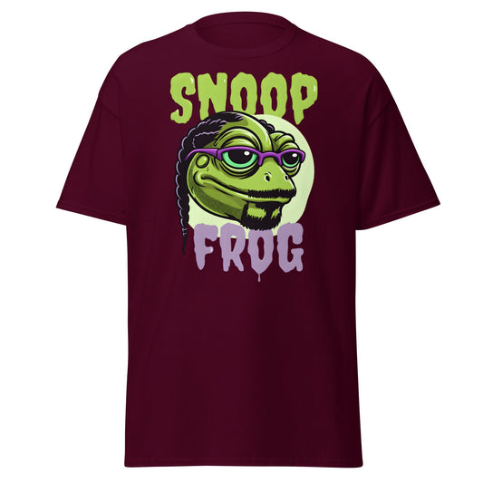 Snoop Frog T-Shirt | Funny Hip Hop Parody Graphic Tee - Maroon - T-Shirts Online