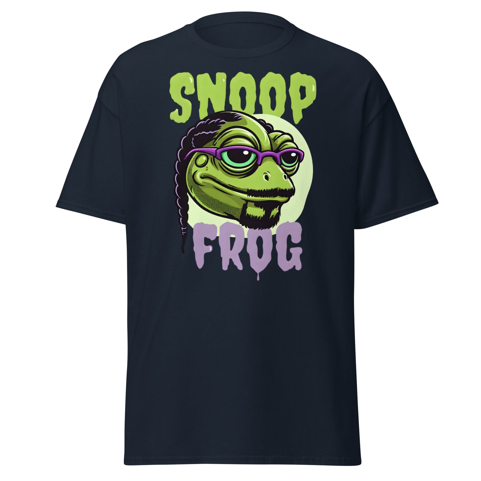 Snoop Frog T-Shirt | Funny Hip Hop Parody Graphic Tee - Navy - T-Shirts Online