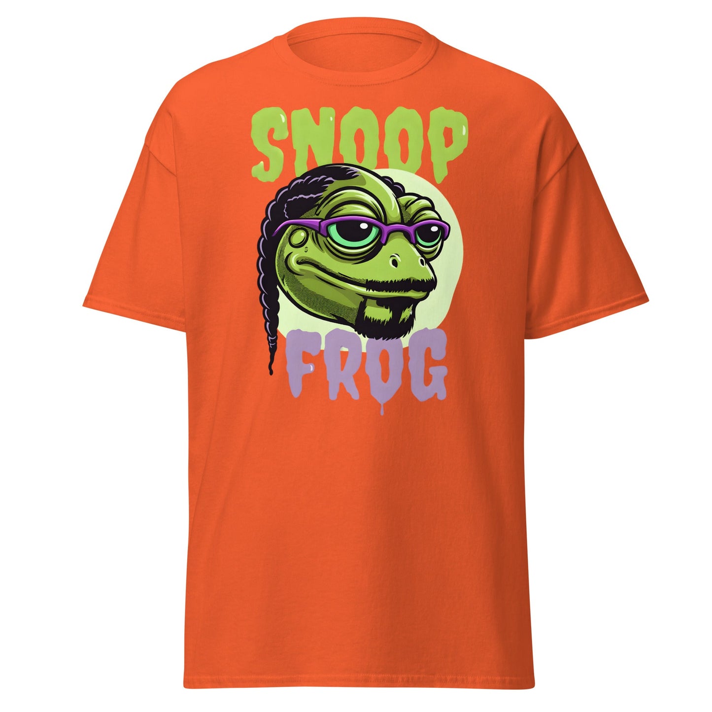 Snoop Frog T-Shirt | Funny Hip Hop Parody Graphic Tee - Orange - T-Shirts Online