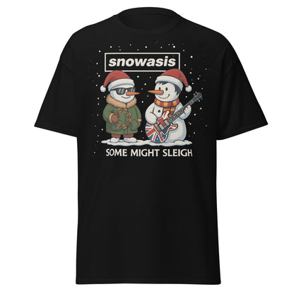 Snowasis Some Might Sleigh T-Shirt | Funny Christmas Oasis - Black - T-Shirts Online