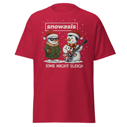 Snowasis Some Might Sleigh T-Shirt | Funny Christmas Oasis - Cardinal - T-Shirts Online