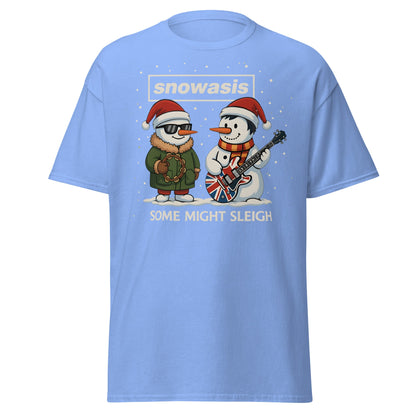 Snowasis Some Might Sleigh T-Shirt | Funny Christmas Oasis - Carolina Blue - T-Shirts Online